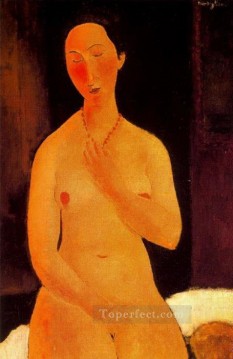 Desnudo sentado con collar 1917 Amedeo Modigliani Pinturas al óleo